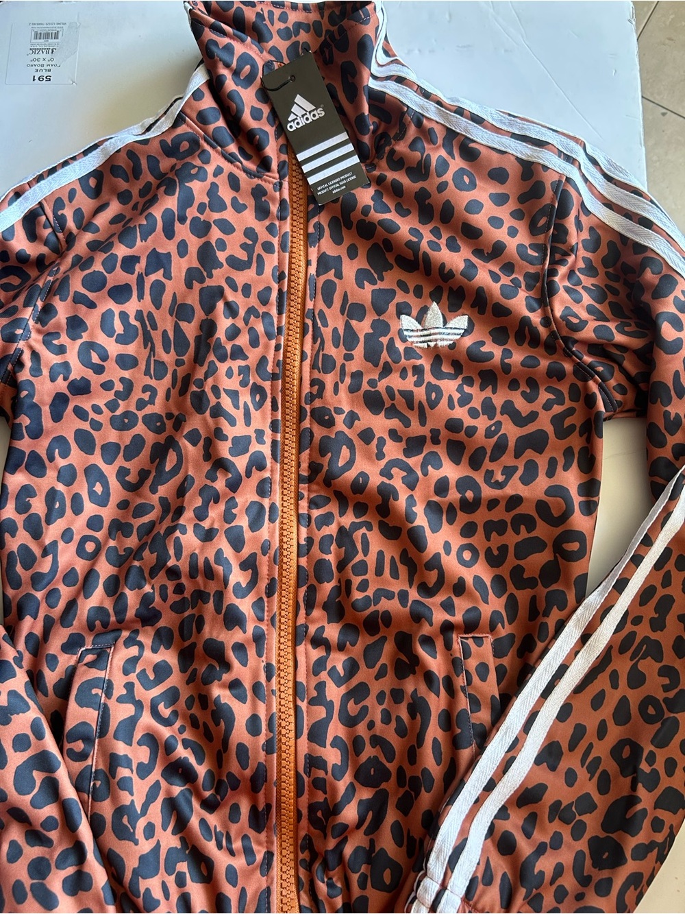 adidas Leopard-Print Zip Jacket - Brown & Black - Picture 4 of 5